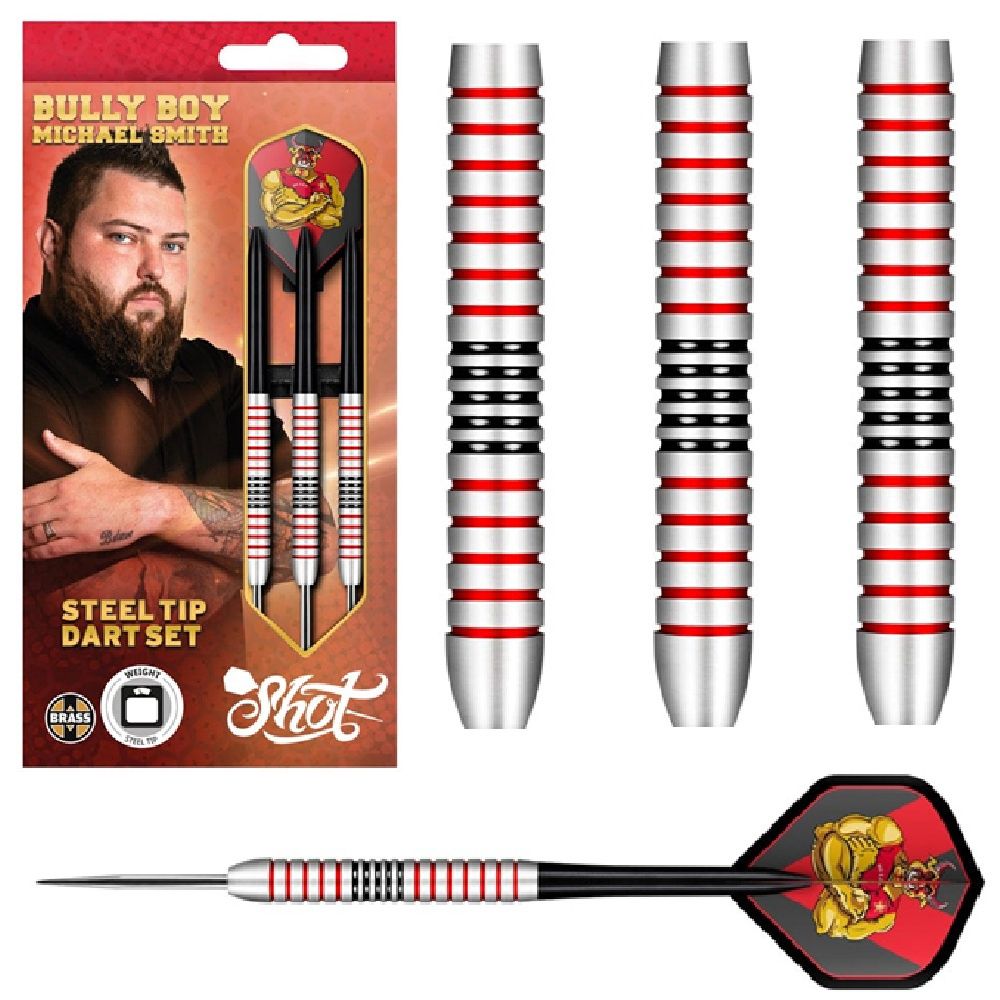 SHOT MICHAEL SMITH PLATED BRASS DARTS - 24GM