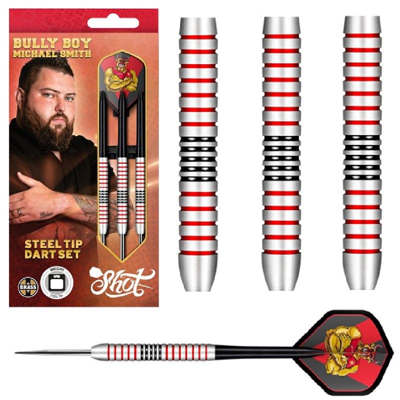 SHOT MICHAEL SMITH PLATED BRASS DARTS - 24GM