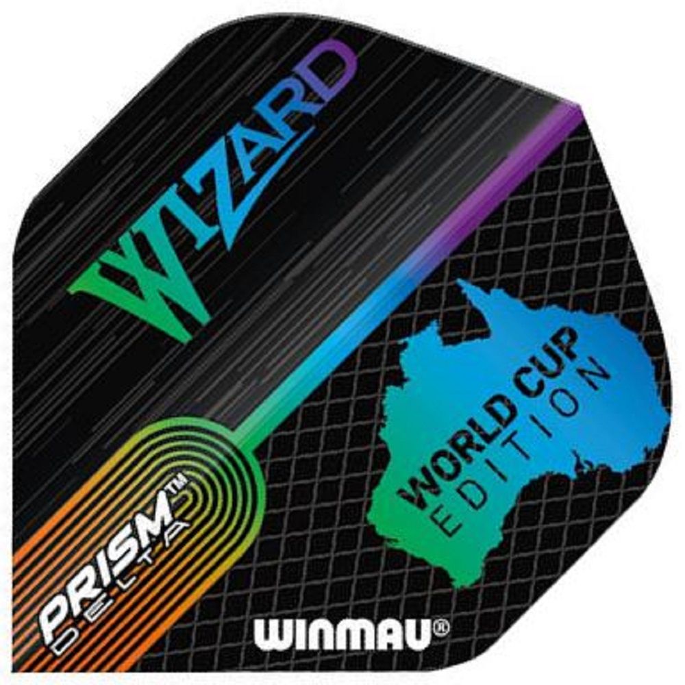 WINMAU FLIGHTS - PRISM DELTA WIZARD - STANDARD, DESIGN: WIZARD WORLD CUP EDITION AUSTRALIA
