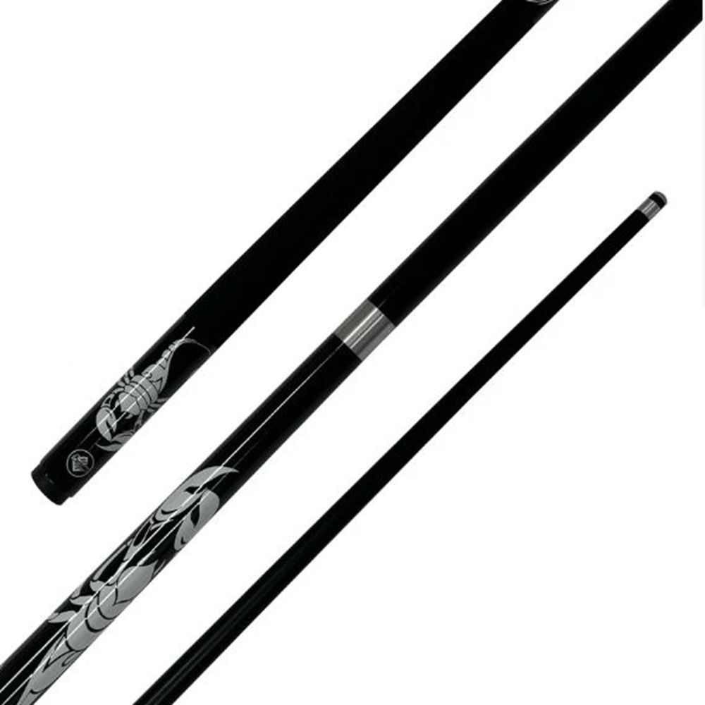 2 PIECE CUE - SCORPION BLACK - 57" 10MM SCREW-IN TIP