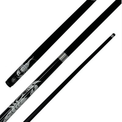 2 PIECE CUE - SCORPION BLACK - 57" 10MM SCREW-IN TIP