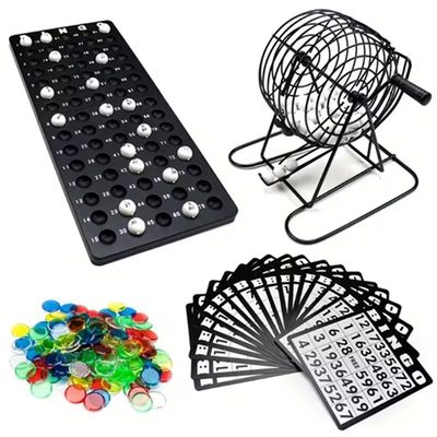 BINGO SET METAL CAGE - 75 BALLS