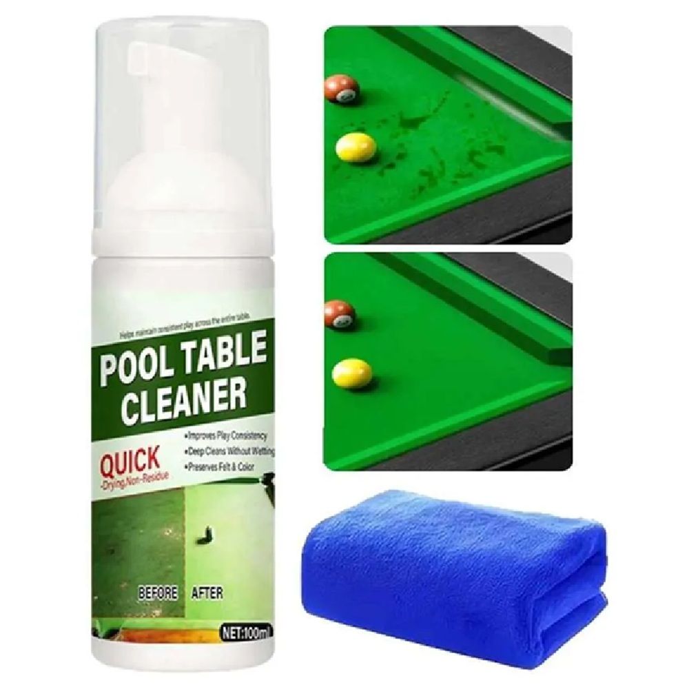 POOL TABLE CLEANER FOAM AND CLOTH