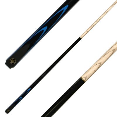 2 PIECE ASH CUE - FORMULA DELUXE BLACK/BLUE - 57" 10MM TIP