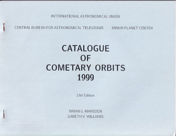 Catalogue of Cometary Orbits 1999 (Thirteenth Edition)