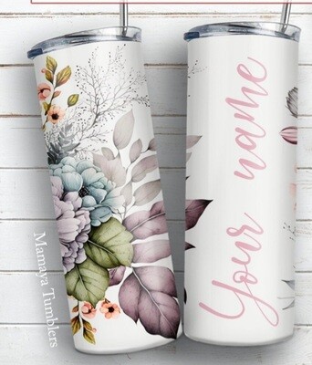 Custom name flower tumbler 20 oz