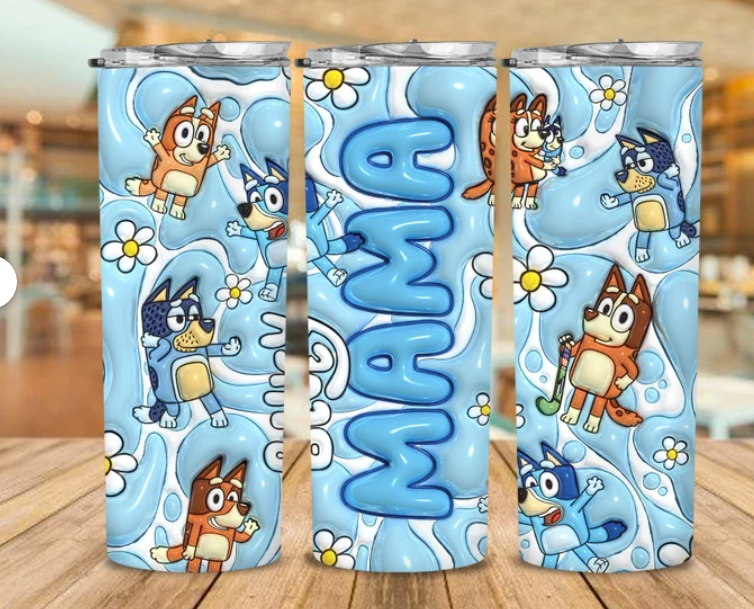 bluey tumbler 20 oz or libby glass 16 oz