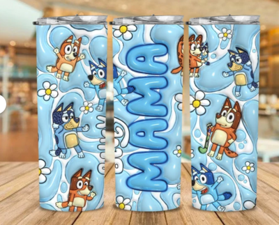 bluey tumbler 20 oz or libby glass 16 oz