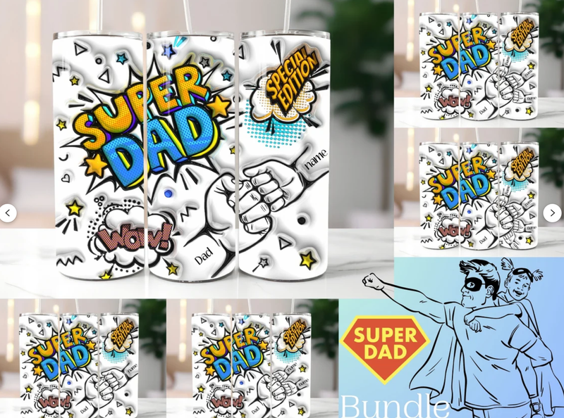 Super Dad tumbler hands (20 oz)