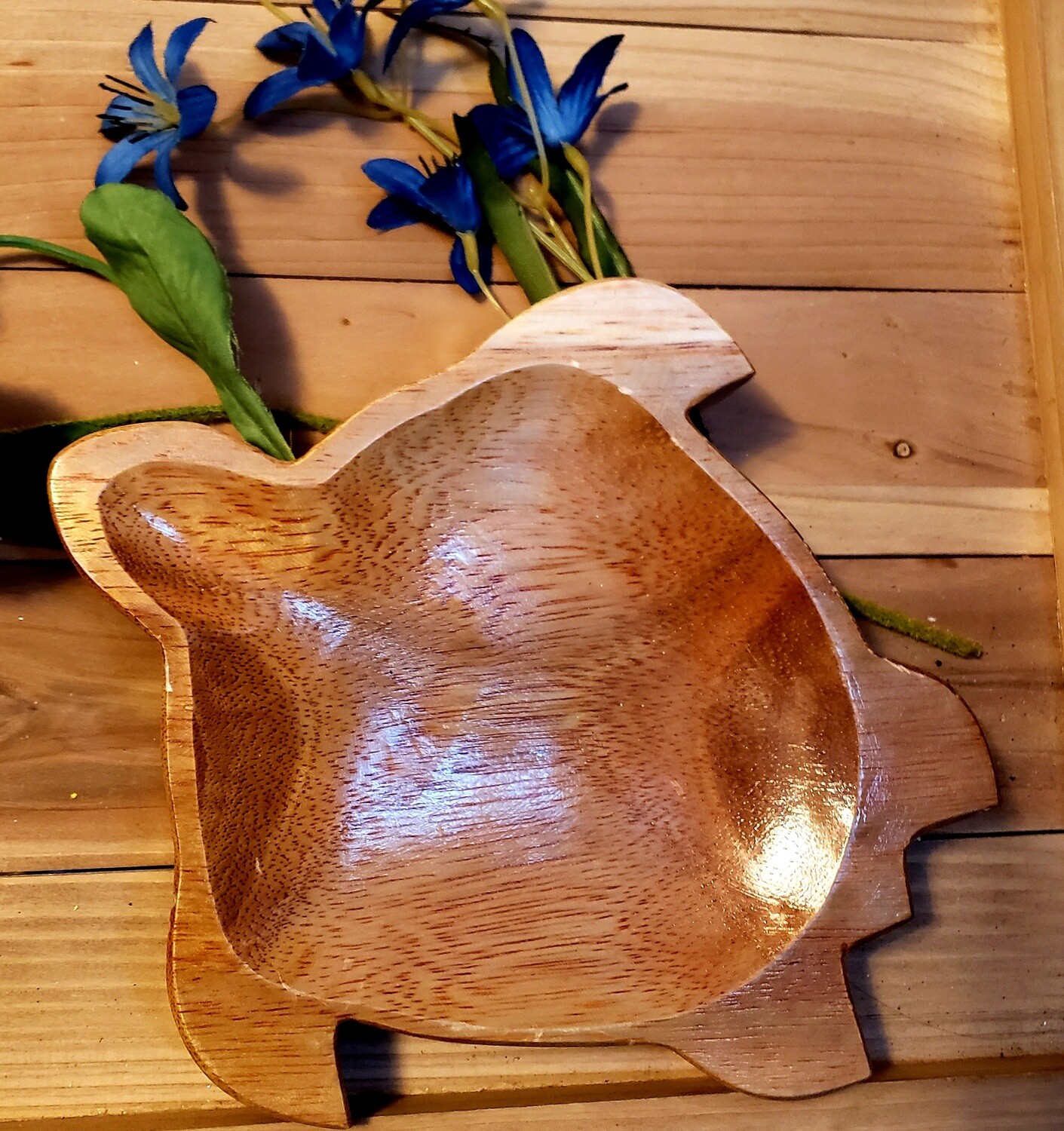 Hand Carved Turtle Dough Bowl