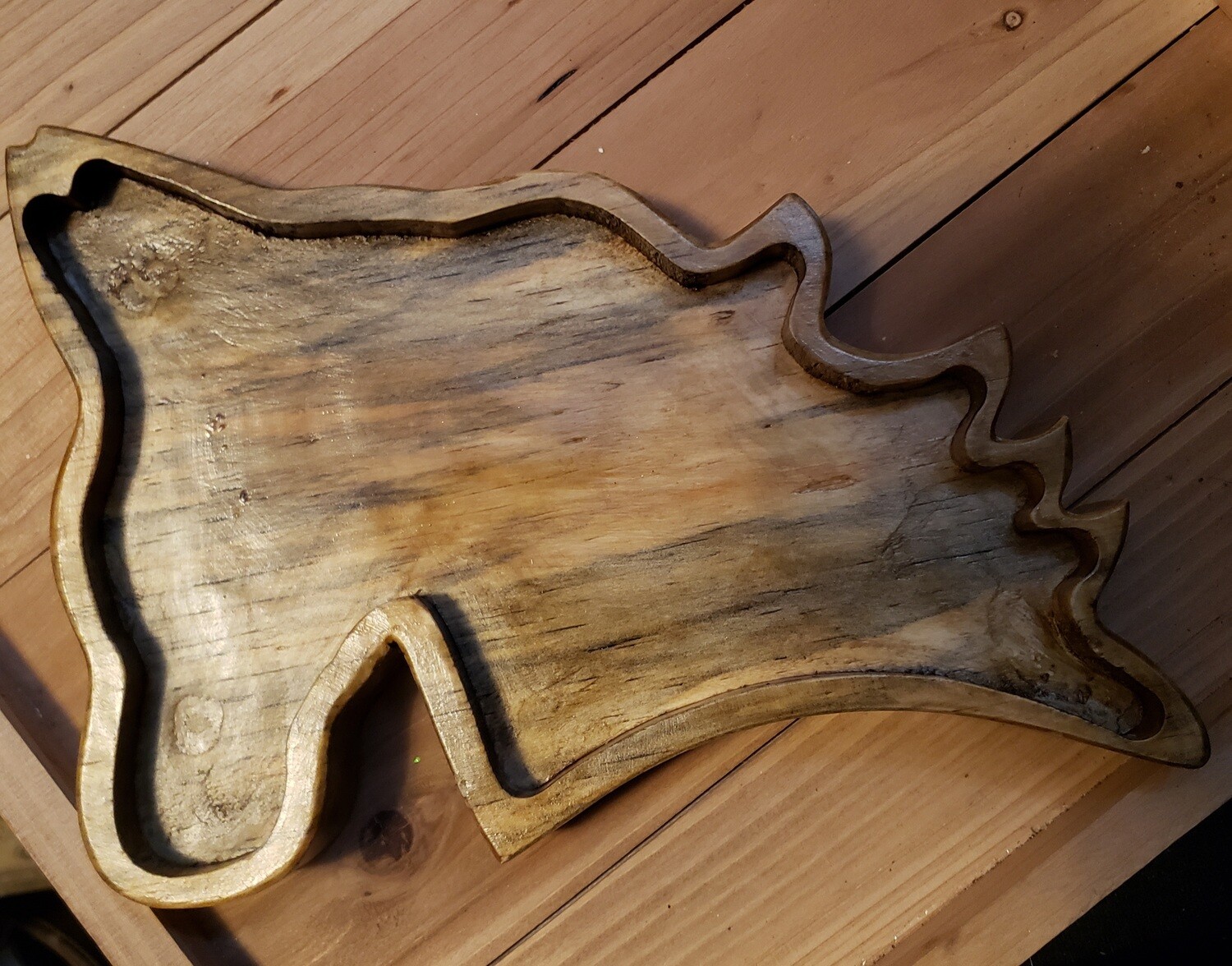 Hand Carved Horse Dough Bowl