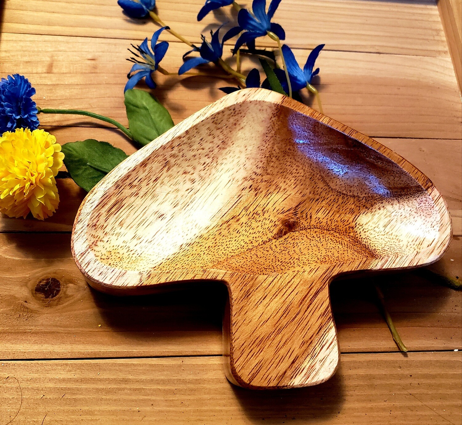 Hand Carved Mushroom Dough Bowl