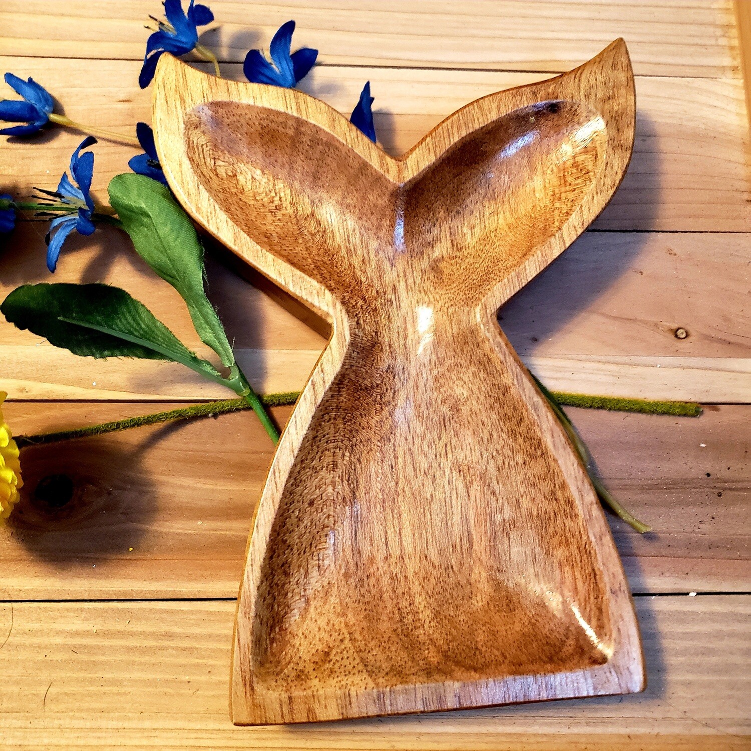 Hand Carved Mermaid / Whale tail Dough Bowl