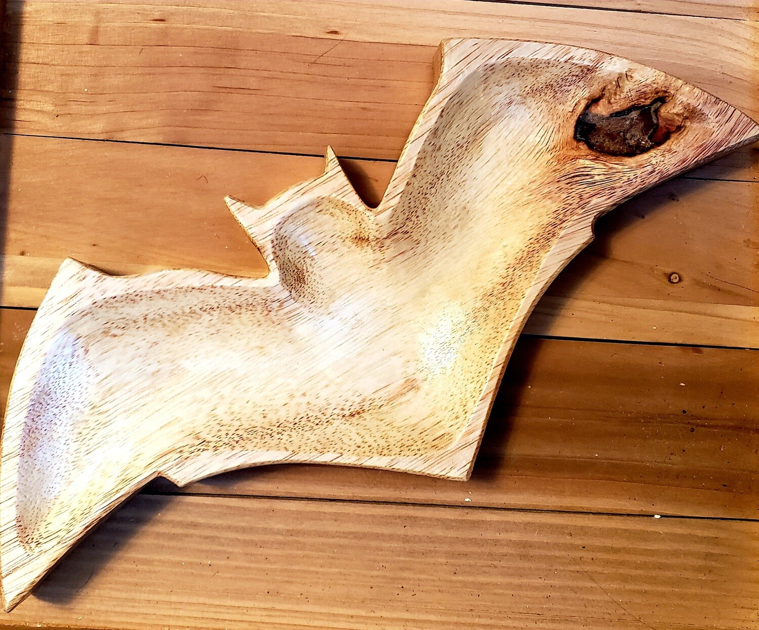 Hand Carved Bat Dough Bowl