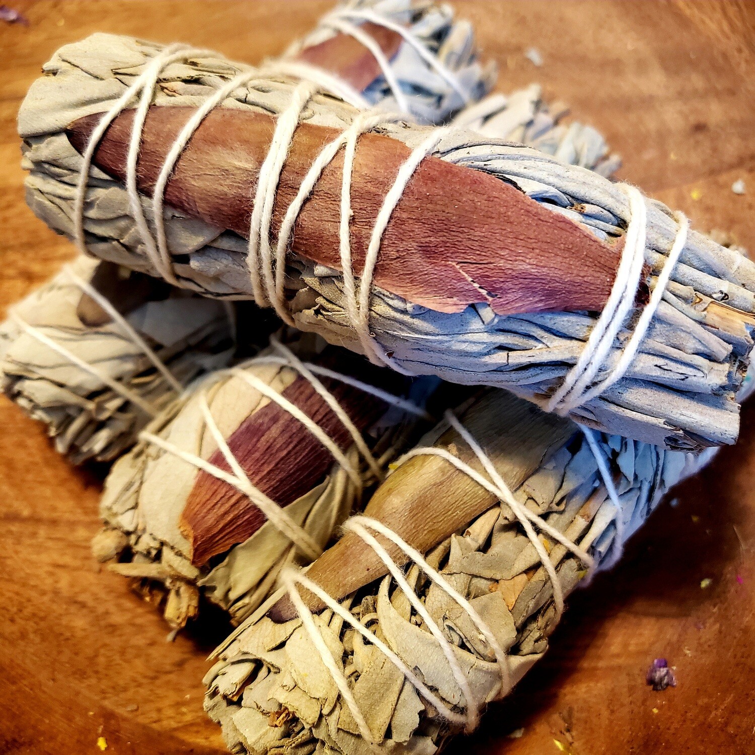 Organic White Sage Bundle with floral 1 piece