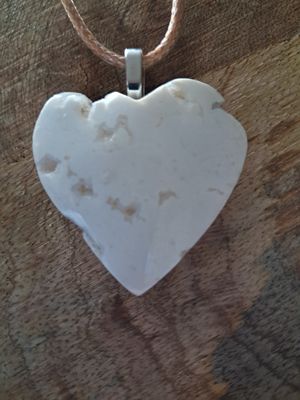 White  Heart Crystal Necklace