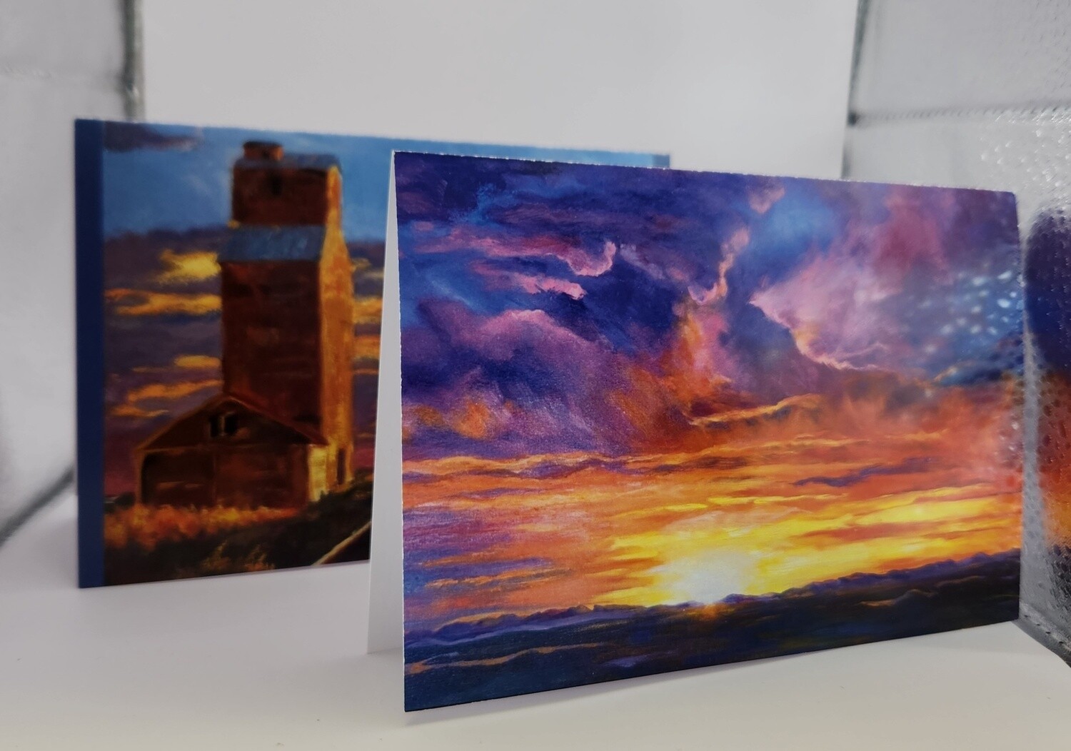 Consort Art Blank Greeting Cards (Various Size) (pk of 10), Card Design: &quot;Under the Big Sky&quot; + &quot;Sunset on the Rails&quot;