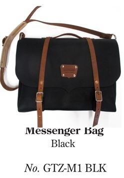 Leather Messenger Bag, Colour: Black