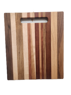 Hand-Made Cutting Board Rectangular w/ Handle 14.5&quot;x12.5&quot;