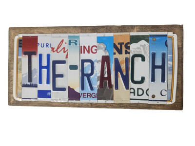 License Plate The Ranch Sign