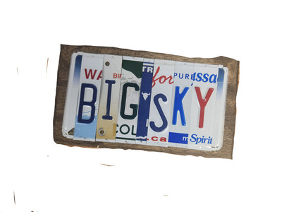 &quot;Big Sky&quot; License Plate Sign