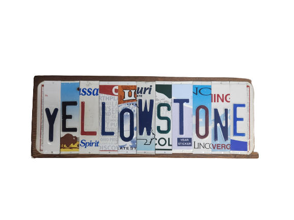 License Plate Yellowstone Sign