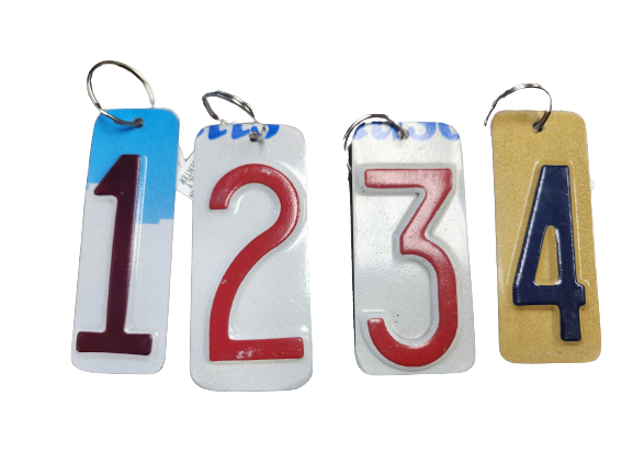 License Plate Key Chain Numbers
