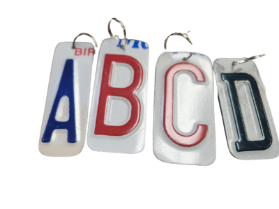 License Plate Key Chain Letters