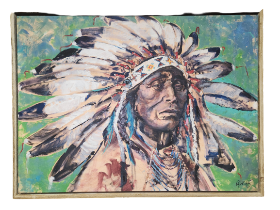 Chieftain Head Canvas Painting