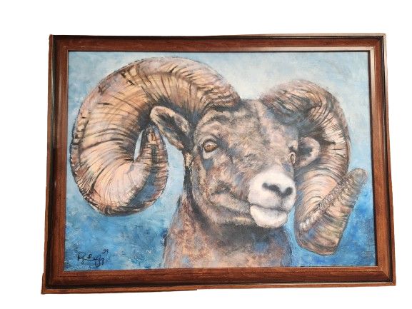 Mountain Sheep Ram Canvas Painting