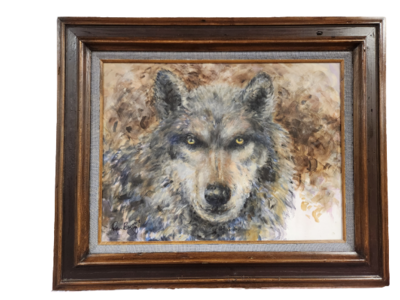 Brown Wolf Canvas Painting