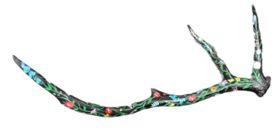 Floral Painted Antler