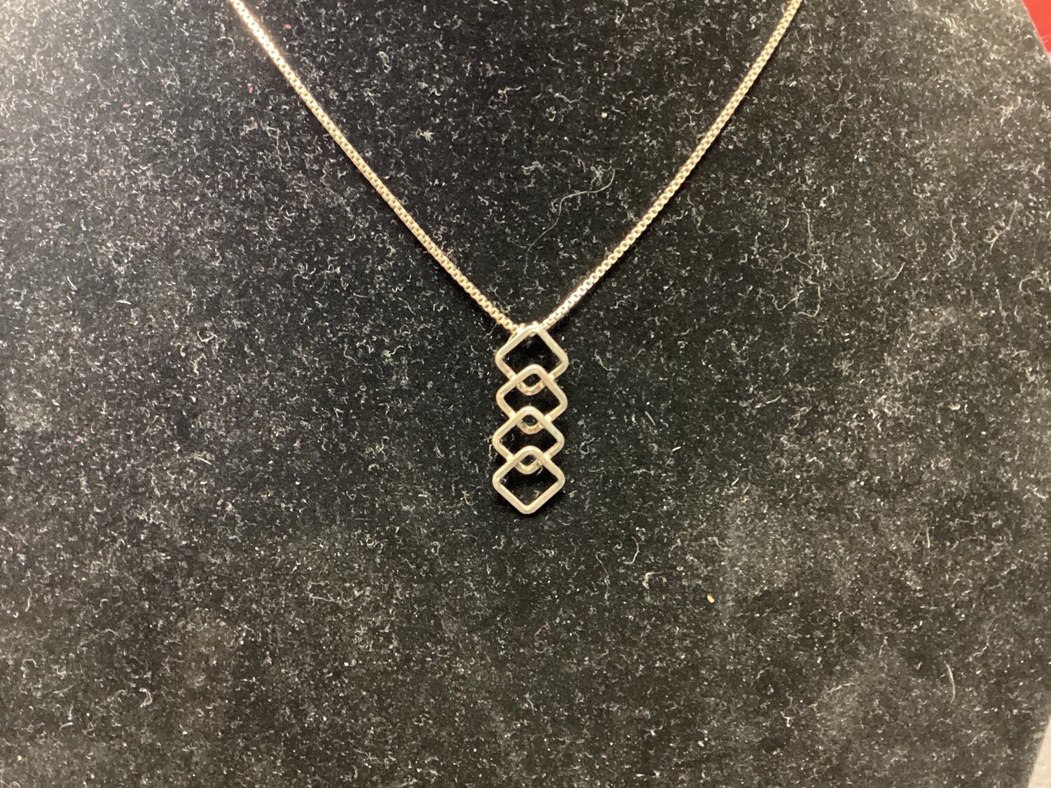 Silver Layered Diamond Necklace