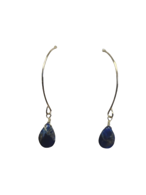 Polished Copper Lapis Gold V earrings