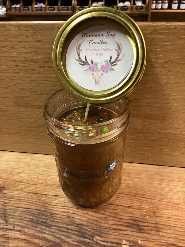 Soy Candles Cowboy Coffee 8 oz Glass