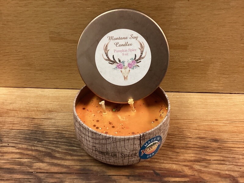 Montana Soy Candle Metal Pumpkin Spice 8 oz