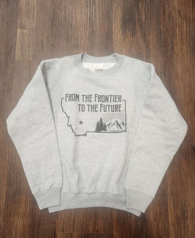 Kids Crewneck Sweatshirt From The Frontier To The Future Grey XS Mountains