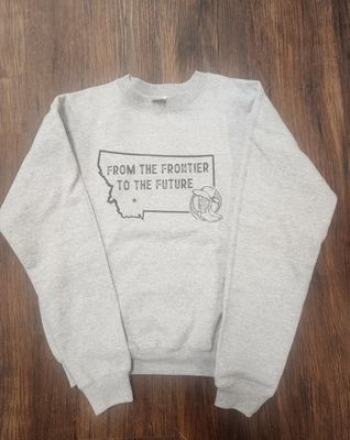 Kids Crewneck Sweatshirt From The Frontier To The Future Grey XL Boots