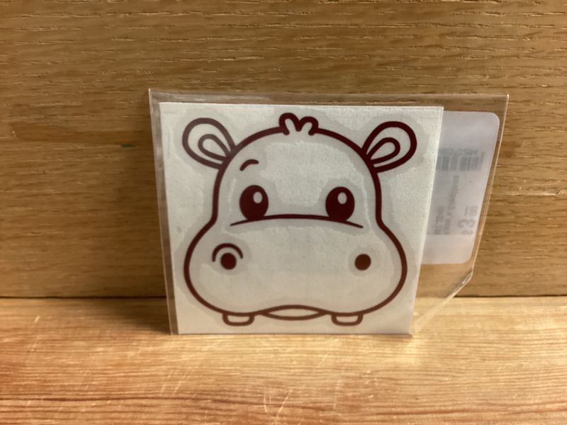 Baby Animal Stickers Berry Red Hippo