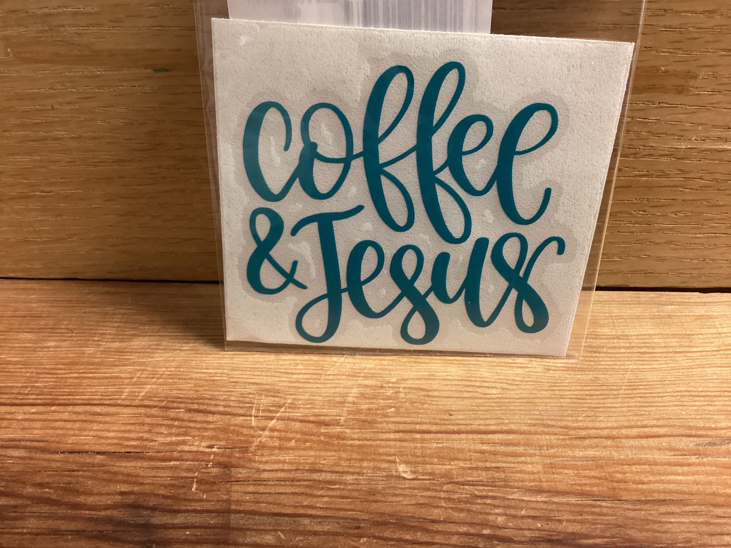 Coffee Lovers Stickers Forest Green Coffee &amp; Jesus