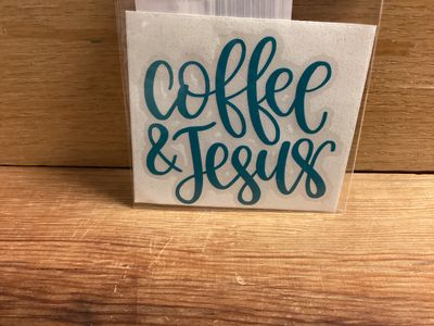 Coffee Lovers Stickers Forest Green Coffee &amp; Jesus
