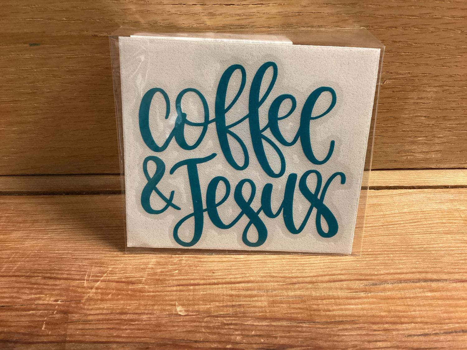 Coffee Lovers Stickers Light Teal Coffee &amp; Jesus