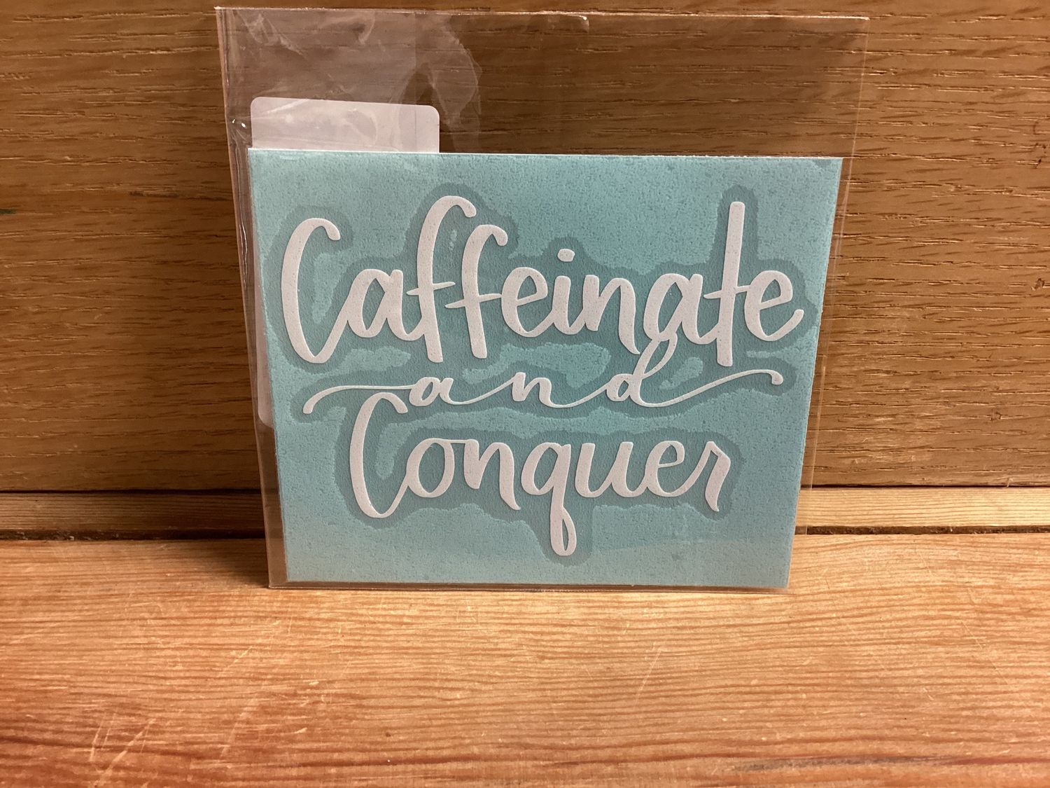 Coffee Lovers Stickers White Caffeinate and Conquer