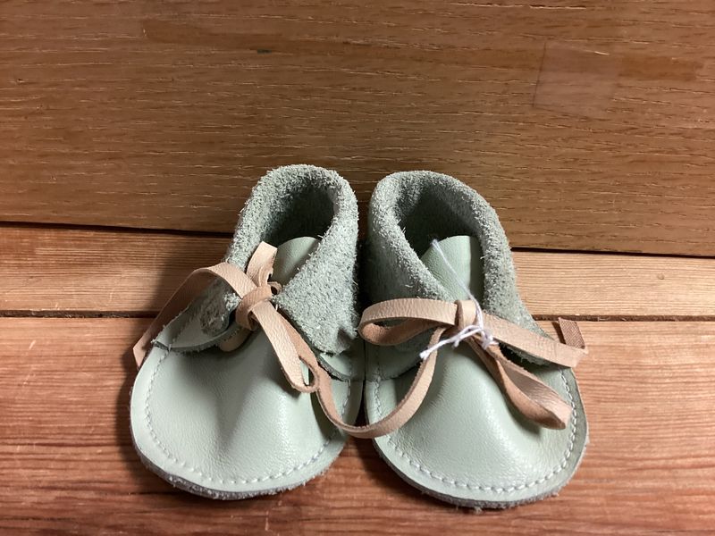 Genuine Leather NB Moccasin Booties Mint / Tan (w/o sherpa)