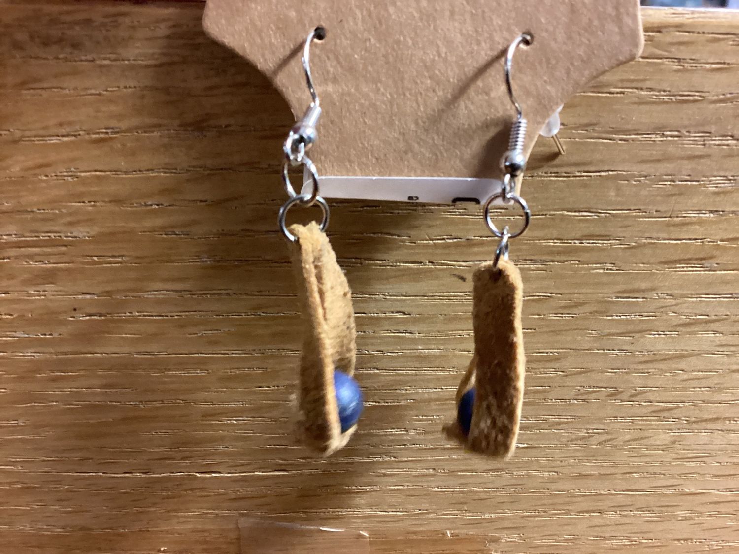 Buckskin Dangle Earrings Dark Blue