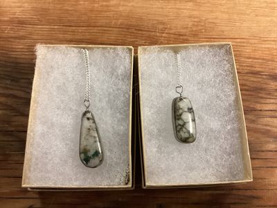 Silver Wrapped White Quartz Madison County Necklace