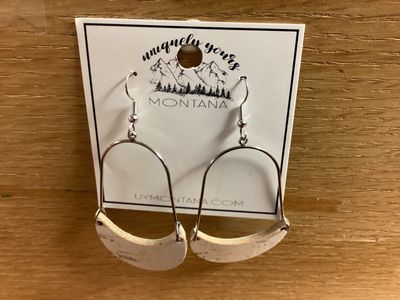 Half Moon Dangle Earrings White