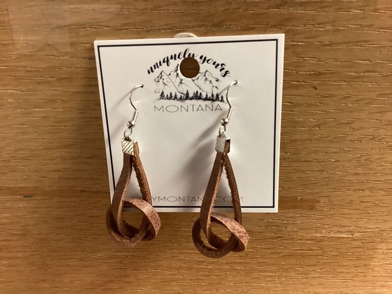 Leather Knot Dangle Earrings