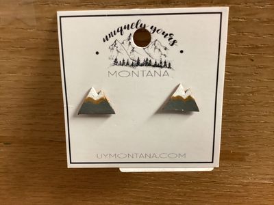 Leather Snowcapped Mountain Earrings