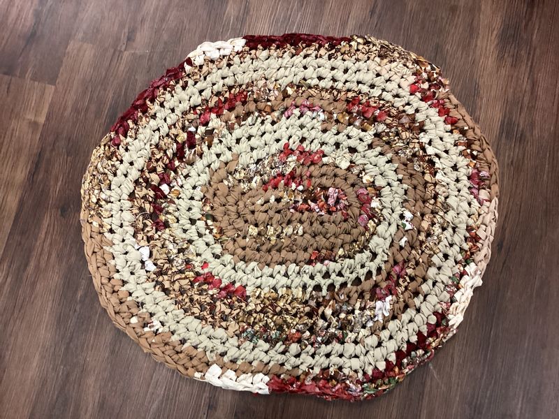 Hand-braided Rugs Red and Brown